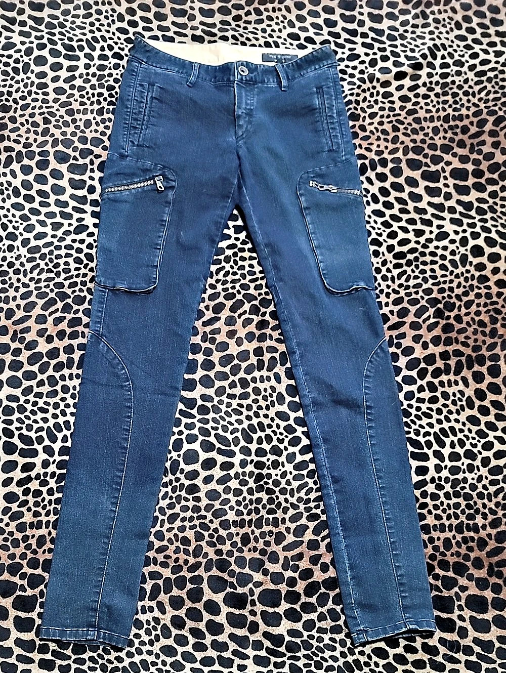 rag & bone Blue Cargo Skinny Jeans Waist 2